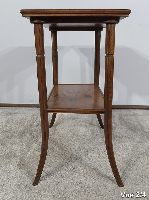 Teetisch mit Intarsiendekor, signiert E. Gallé, Jugendstil - Ende 19.