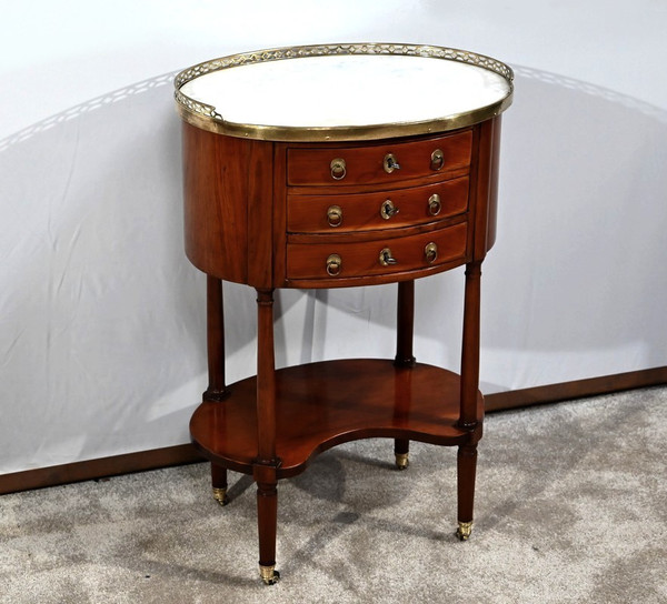 Table chiffonnière Tambour en Acajou, époque Louis XVI – 2ème partie du XVIIIe