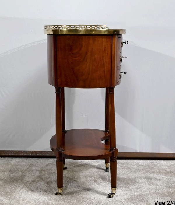 Table chiffonnière Tambour en Acajou, époque Louis XVI – 2ème partie du XVIIIe