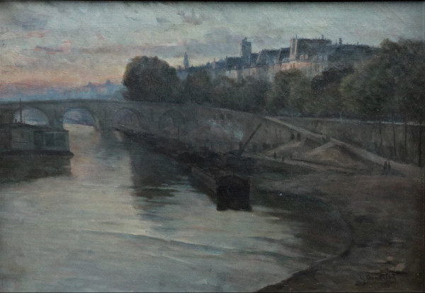 La Senna a Parigi, Germain-Eugéne Bonneton, olio su tela