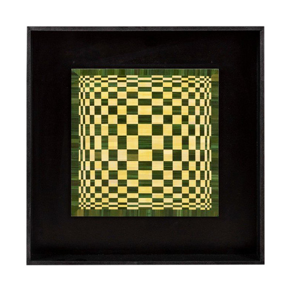 Kinetische Tafel mit Intarsien aus Stroh, zeitgenössische Arbeit, LS5216352C