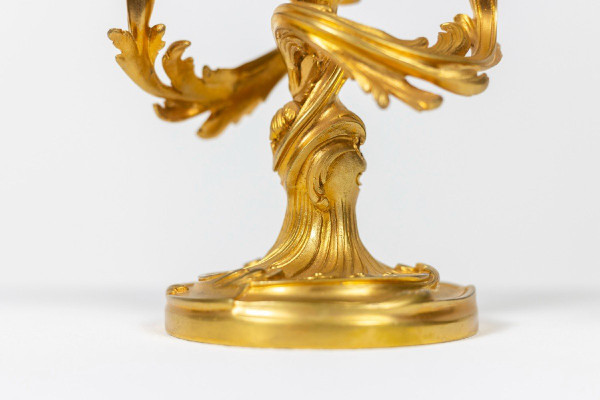 Rocaille Style Screen Lamp In Gilt Bronze, Circa 1880, LS51961651A