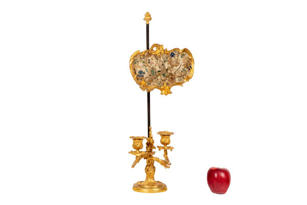 Rocaille Style Screen Lamp In Gilt Bronze, Circa 1880, LS51961651A