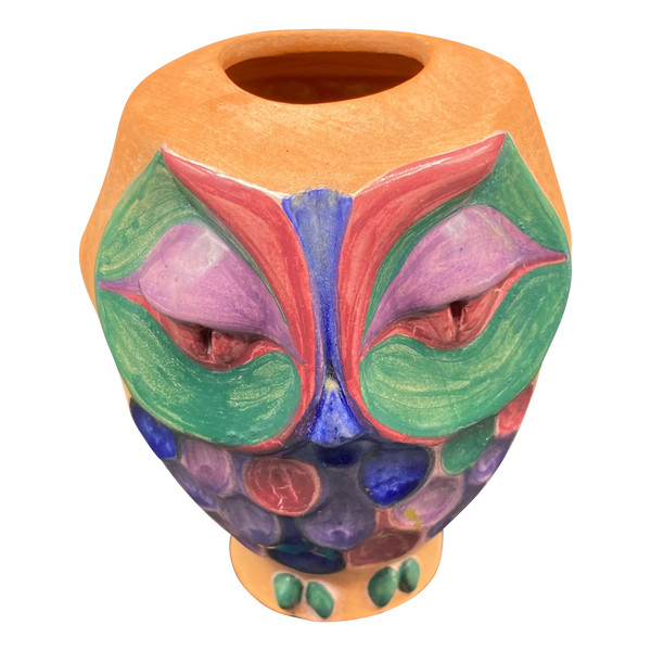 TERRACOTTA OWL VASE