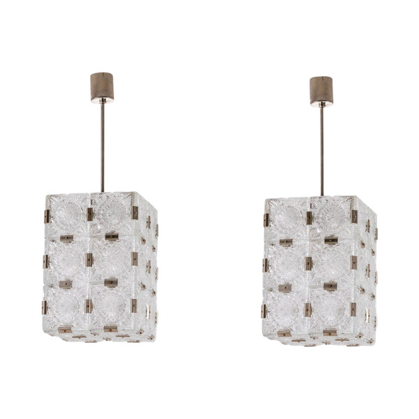 Kamenicky Senov, Pair Of Glass Lanterns, 1970s, LS5189451A