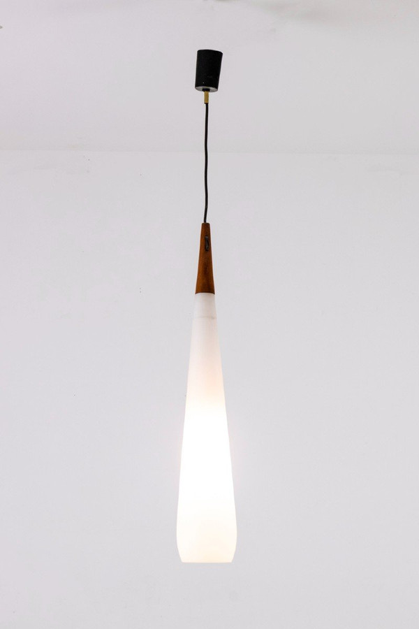 Sospensione in opalino e teak, anni '70, LS5192134E