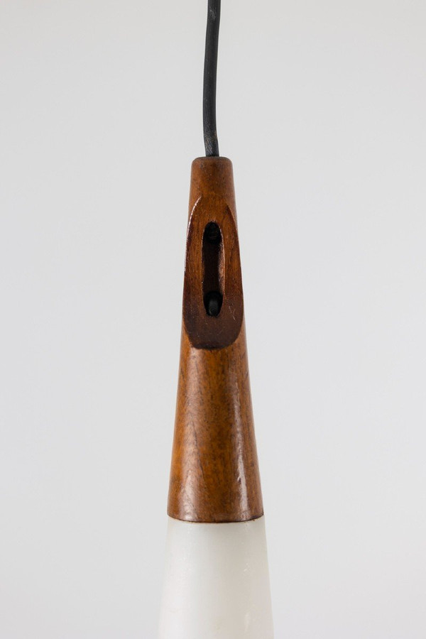 Sospensione in opalino e teak, anni '70, LS5192134E
