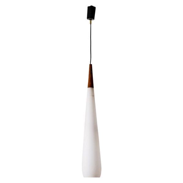 Sospensione in opalino e teak, anni '70, LS5192134E