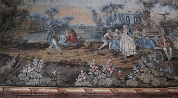 Olio su tela di grandi dimensioni, affresco in stile settecentesco, 264x672cm
