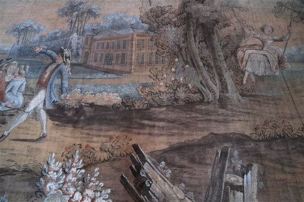 Olio su tela di grandi dimensioni, affresco in stile settecentesco, 264x672cm
