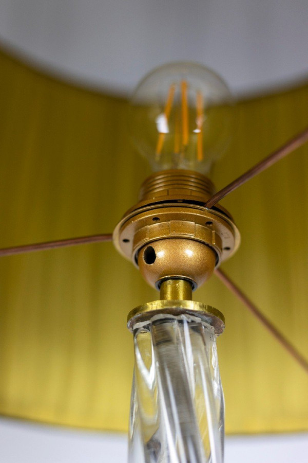 Maison Baguès, Lampadaire En Verre Et Métal Doré, Années 1950, LS5077251A