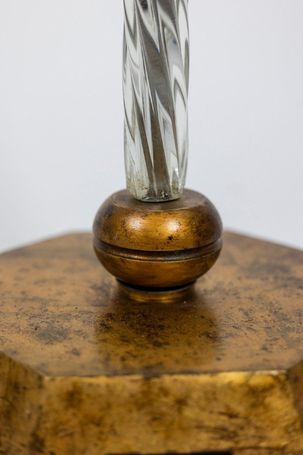 Maison Baguès, Lampadaire En Verre Et Métal Doré, Années 1950, LS5077251A