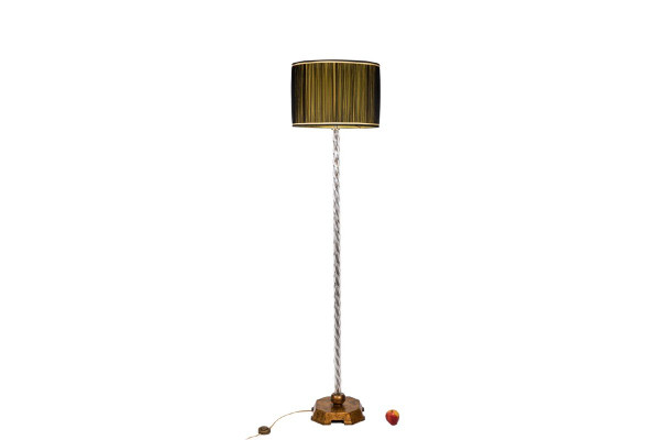 Maison Baguès, Lampadaire En Verre Et Métal Doré, Années 1950, LS5077251A