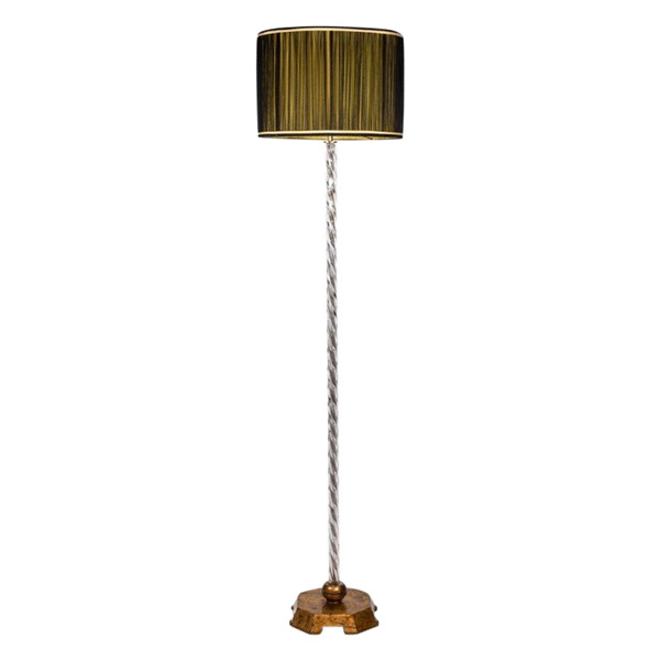 Maison Baguès, Lampadaire En Verre Et Métal Doré, Années 1950, LS5077251A