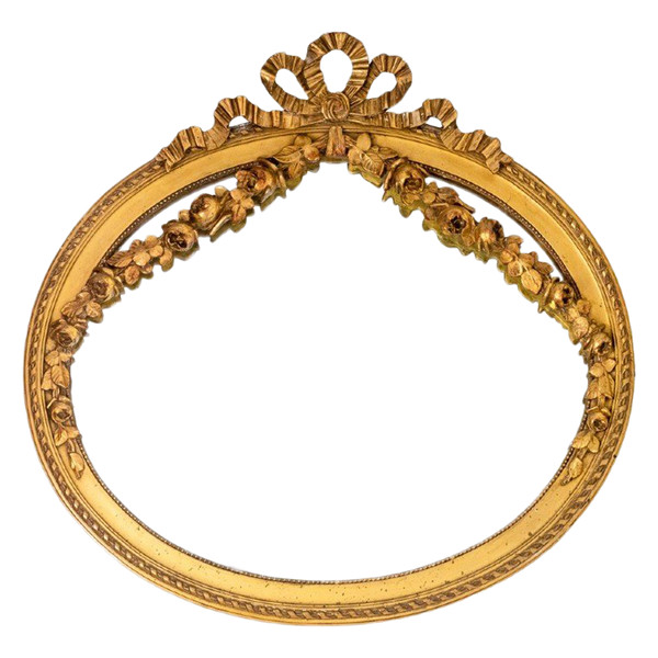 Specchio in stile Luigi XVI in legno dorato e intagliato, 1880 circa, Ls5164803c