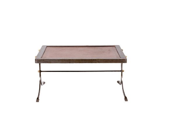 Table Basse De Style Industriel En Fer Et Cuir, Années 1970, Ls5165803d