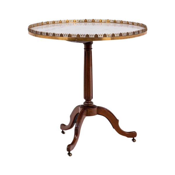 Directoire Style Pedestal Table In Mahogany And Marble, Circa 1900, 5058121