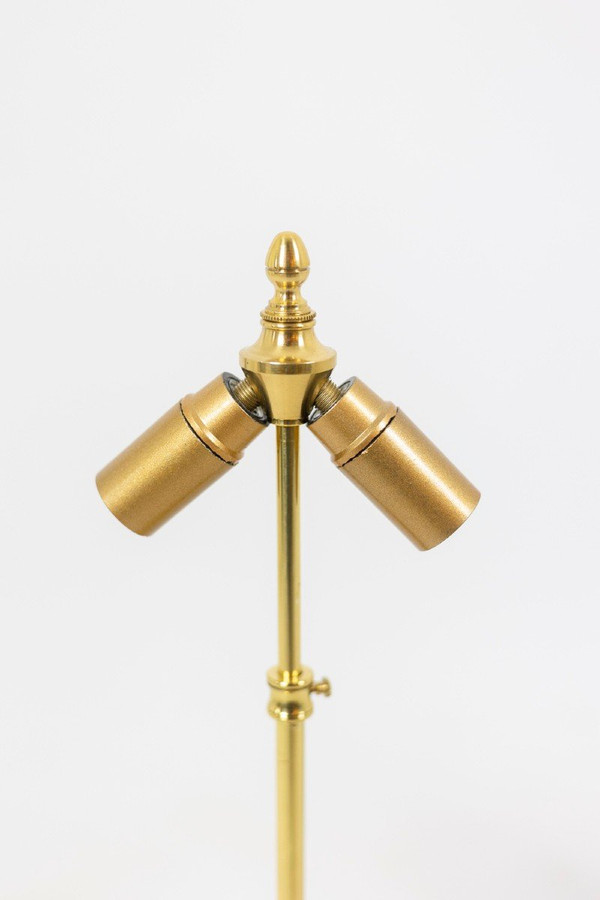 Coppia di lampade in ceramica e bronzo, 1880 circa, LS47581076