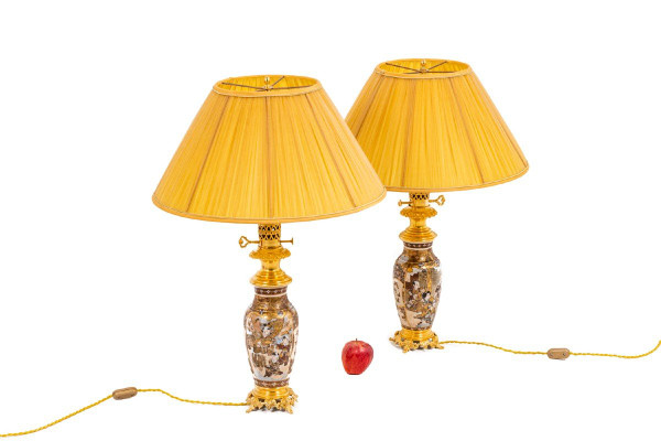 Paire de lampes en faïence de Satsuma et bronze doré, circa 1880, LS4583841