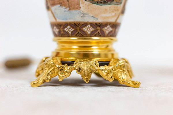 Paire de lampes en faïence de Satsuma et bronze doré, circa 1880, LS4583841