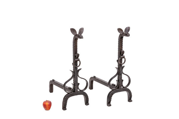 Pair De Chenets En Fonte De Fer, 20th Century, Ls4753181