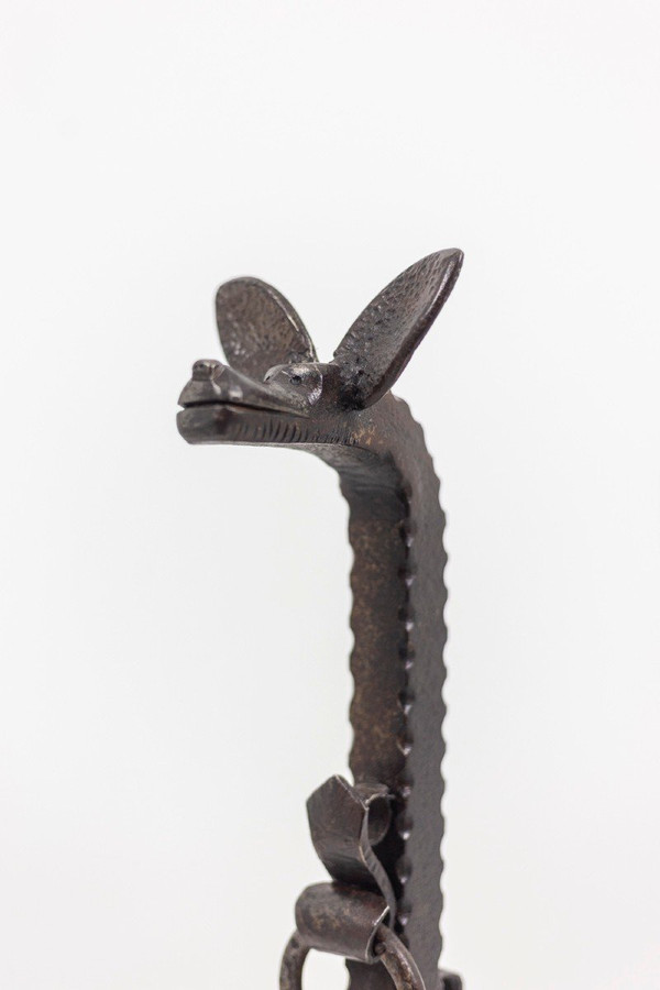 Pair De Chenets En Fonte De Fer, 20th Century, Ls4753181