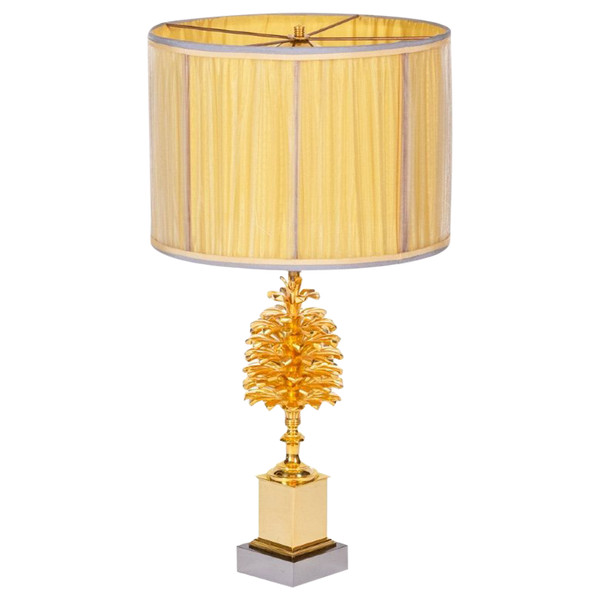 Maison Charles, Bronze Pine Cone Lamp, 1970s, Ls4534621