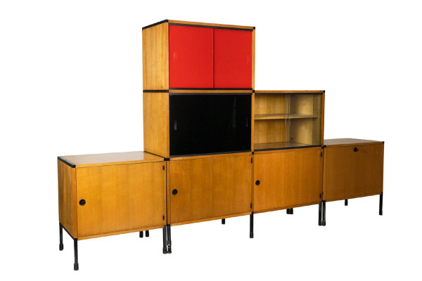 Arp, Bücherregal aus Eiche und Metall, 1960er Jahre, Ls46551501