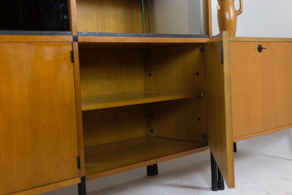 Arp, Bücherregal aus Eiche und Metall, 1960er Jahre, Ls46551501