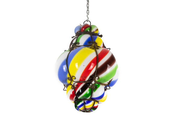 "Sucre d'orge" lantern In Polychrome Glass, 1950s, Ls45991261
