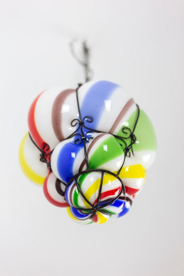 "Sucre d'orge" lantern In Polychrome Glass, 1950s, Ls45991261