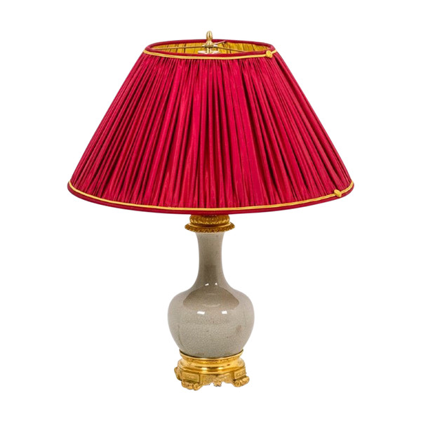 Lampe aus rissigem Celadon-Porzellan und vergoldeter Bronze, um 1880, Ls4517471