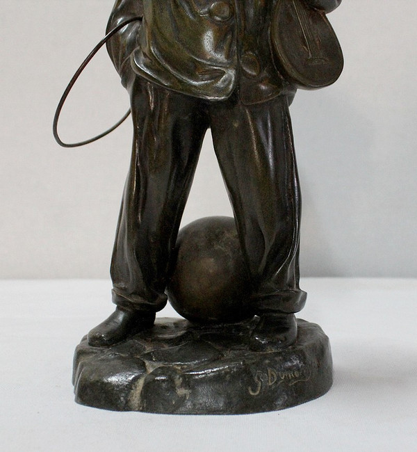 Jeune Joueur de rue" (Giovane giocatore di strada), di G. Demange - Inizio XX secolo
