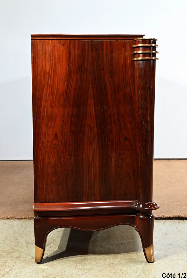 5-door sideboard in Rio rosewood, attributed to J.Leleu, Art Deco - 1940