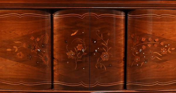 5-door sideboard in Rio rosewood, attributed to J.Leleu, Art Deco - 1940