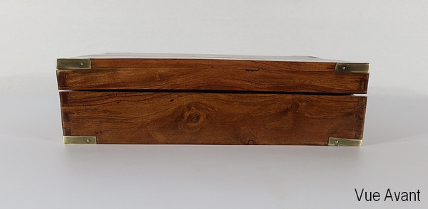 Small travel writing case in solid mahogany - 2nd part 19th century