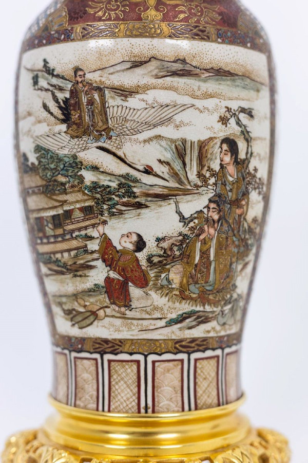Paire De Lampe En Faïence Fine De Satsuma, Circa 1880