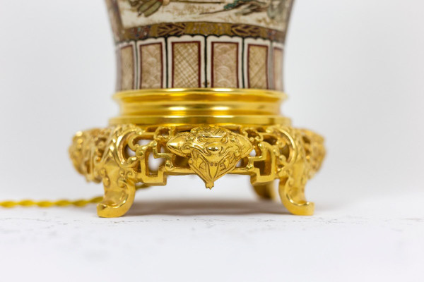 Paire De Lampe En Faïence Fine De Satsuma, Circa 1880