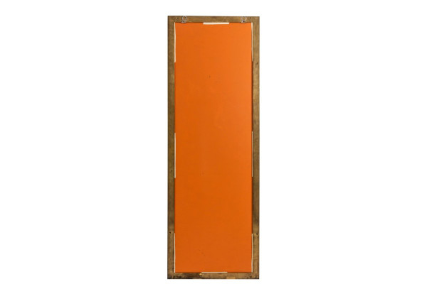 Specchio rettangolare in ottone dorato, anni '70