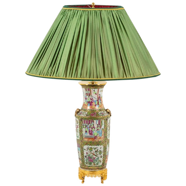 Grande lampada in porcellana di Canton, 1880 circa