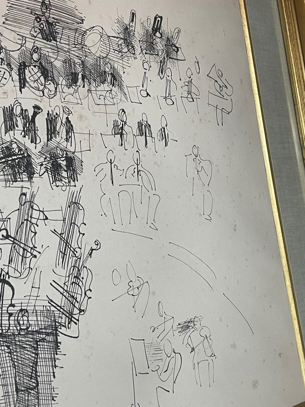 Raoul DUFY 1877-1953 L'Orchestre 1942 Tableau à l'encre
