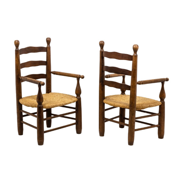 Coppia di poltrone in faggio naturale, anni '50 - Ls4544331