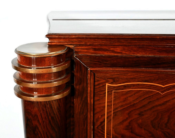 Bar a buffet in palissandro di Rio, attribuito a J.Leleu, Art Deco - 1940