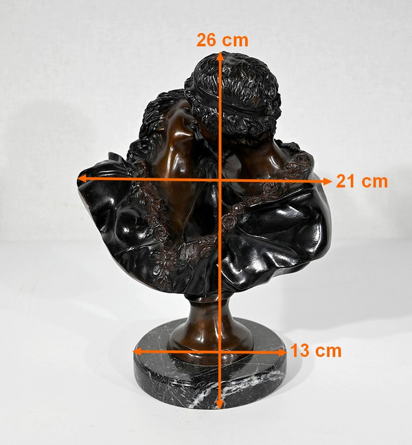 Bronzo "Le Baiser Donné" dopo J-A. Houdon - Fine del XIX secolo