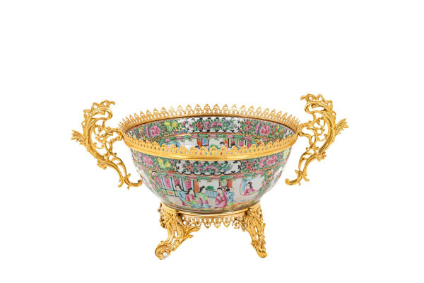 Large Gilt Bronze Canton Porcelain Cup, Circa 1880 - Ls4380485