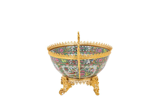 Large Gilt Bronze Canton Porcelain Cup, Circa 1880 - Ls4380485