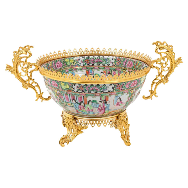 Large Gilt Bronze Canton Porcelain Cup, Circa 1880 - Ls4380485