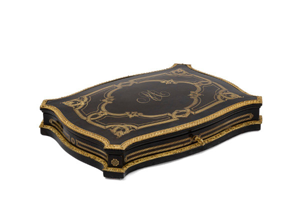 Coffret à Jeux En Bois Et Laiton Doré, époque Napoléon III - Ls4369616
