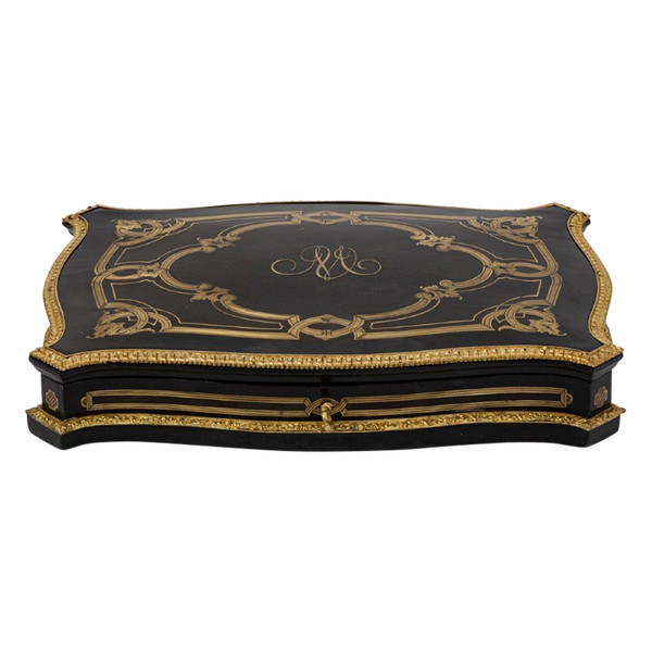 Coffret à Jeux En Bois Et Laiton Doré, époque Napoléon III - Ls4369616