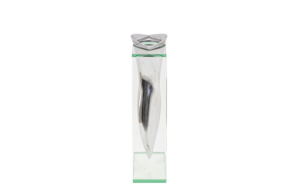 Lisa Mori, Pair Of Aluminium And Glass Vases, 1980s - Ls4379151